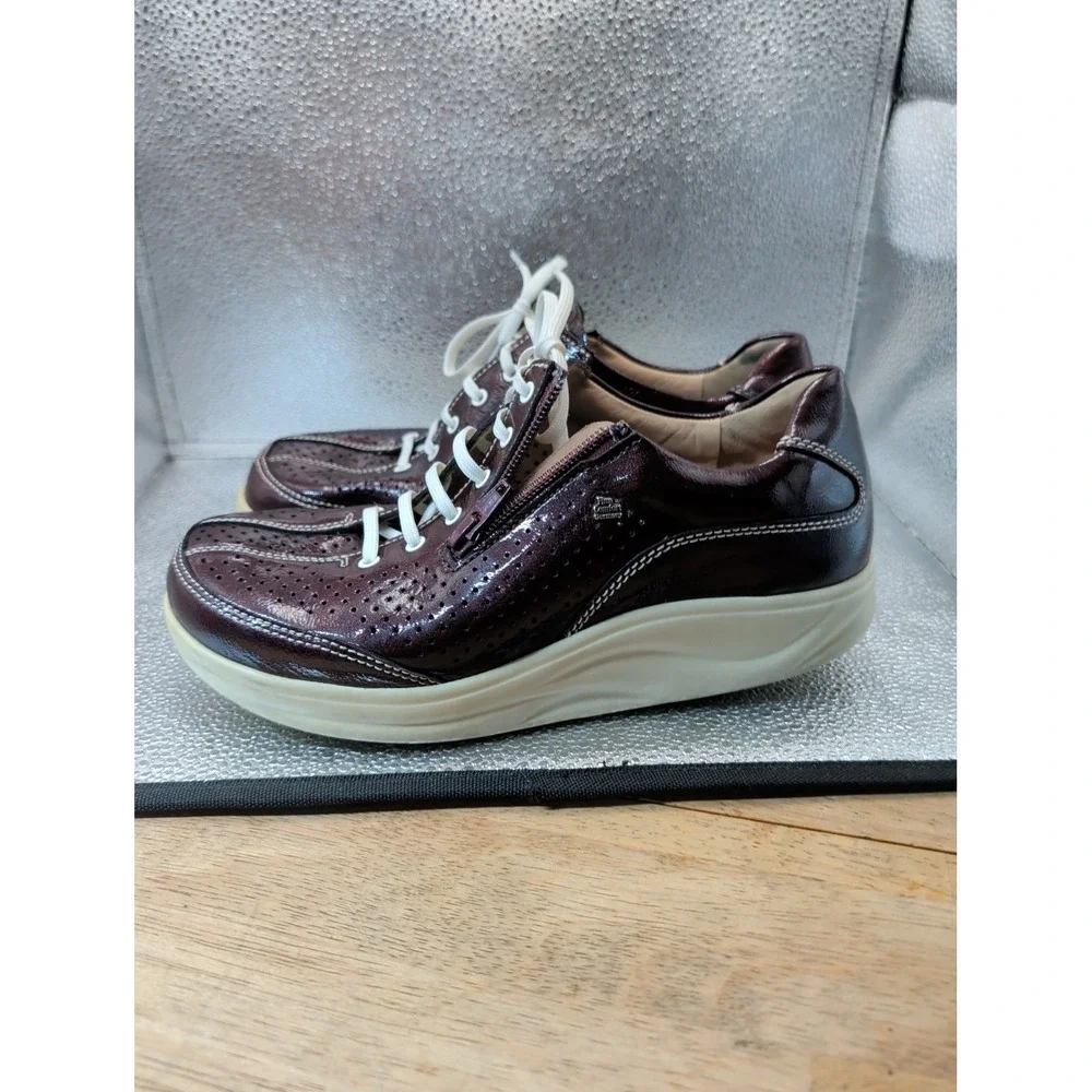 FINN COMFORT Charlotte leather sneakers shoes US Women's‎ 5 Dark Burgandy